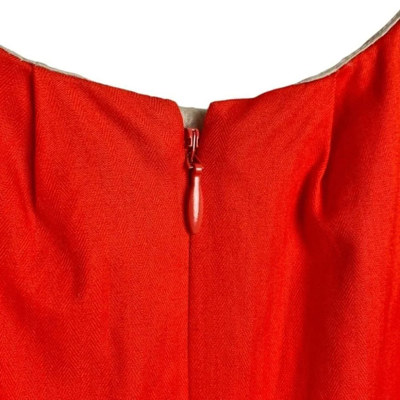 J. Crew Factory Suiting Pleated Dress with Pockets - 36740 CER Orange - Picture 10 of 11